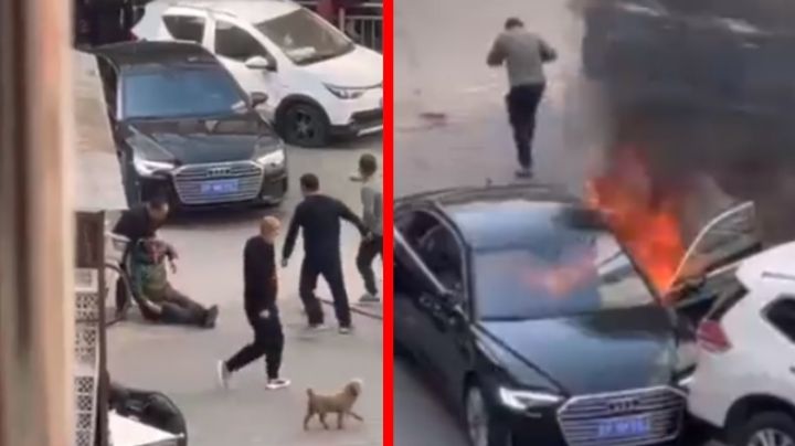 Impactante video: Conductor se prende fuego y muere quemado vivo tras pelea