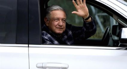 Llega AMLO a Presa el Cuchillo de Nuevo León para supervisar obras