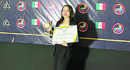 Yaneth Quiroz, es la mejor en karate; le entregan Premio Nacional 2022