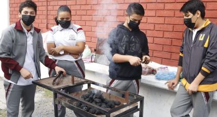 Secundaria enseña a alumnos a hacer carnita asada en Monterrey | FOTOS