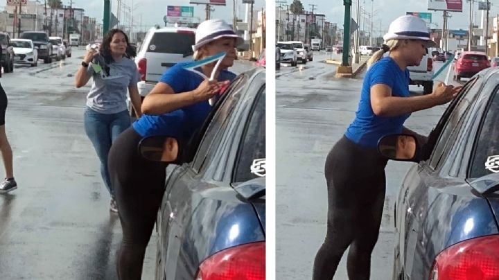 Por su belleza, venezolanas limpiavidrios causan sensación en Matamoros
