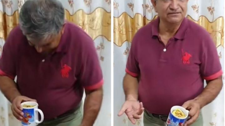 Hombre enfurece en intercambio navideño; le regalaron una taza | VIDEO