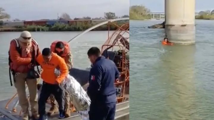 Rescatan a dos migrantes en aguas congeladas de Coahuila | VIDEO