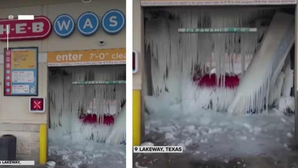 'Car wash' se inunda de hielo