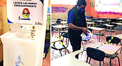 Sanitizan y limpian los planteles educativos