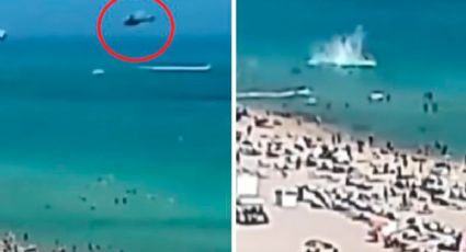 VIIDEO: Se estrella helicóptero en playa de Miami