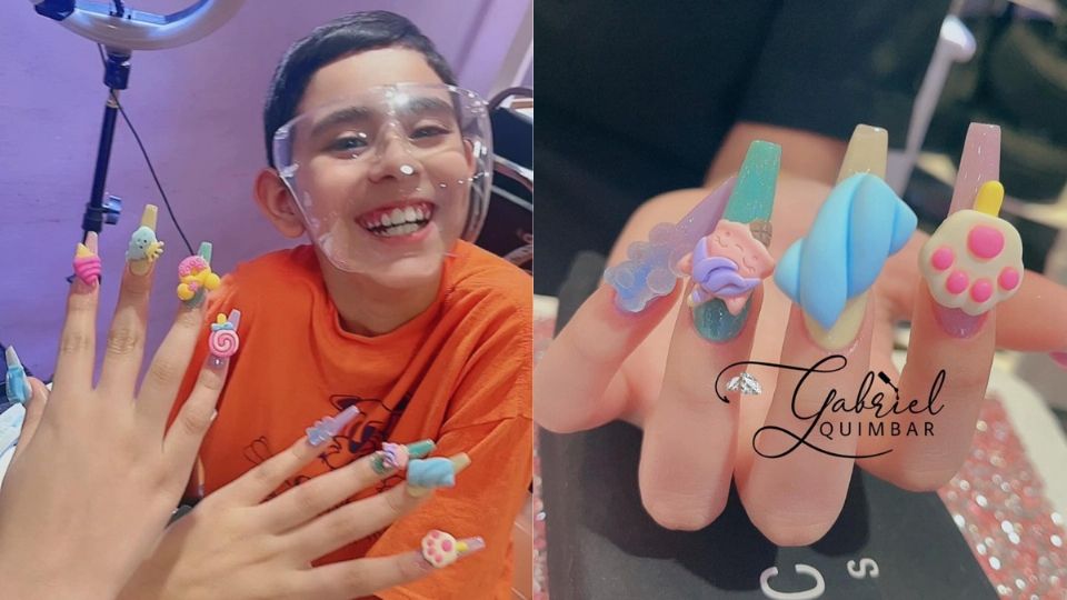 El pequeño se volvió viral en las redes sociales debido a su gran talento en el arte de las uñas acrílicas