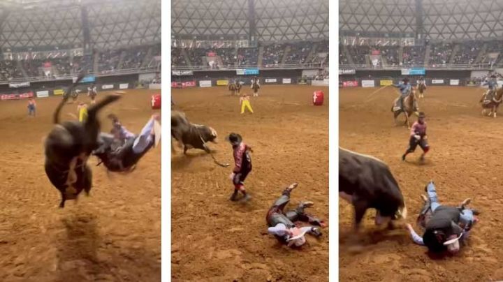 Amor de Padre: salva a su hijo de la embestida de un toro durante un rodeo (VIDEO)