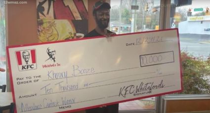 Por ser puntual recibe un premio de 10 mil dólares en su trabajo de KFC