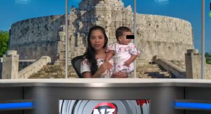 ¡Mamá ejemplar! Conductora da las noticias con su bebé en brazos; Aplauden su profesionalismo.