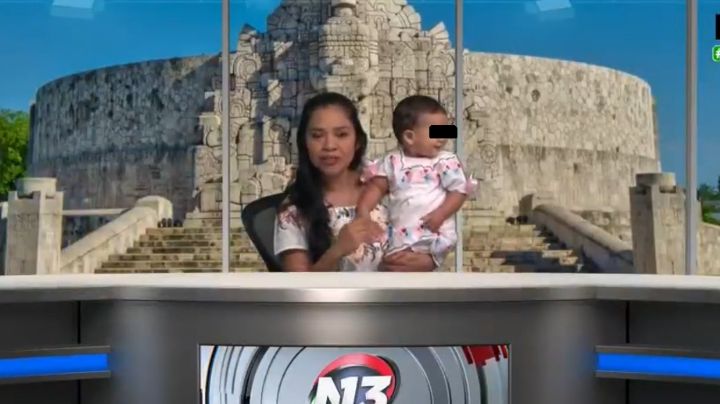 ¡Mamá ejemplar! Conductora da las noticias con su bebé en brazos; Aplauden su profesionalismo.