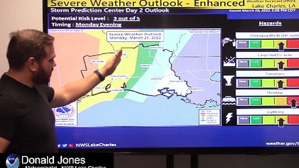 para el sureste de Texas y Louisiana