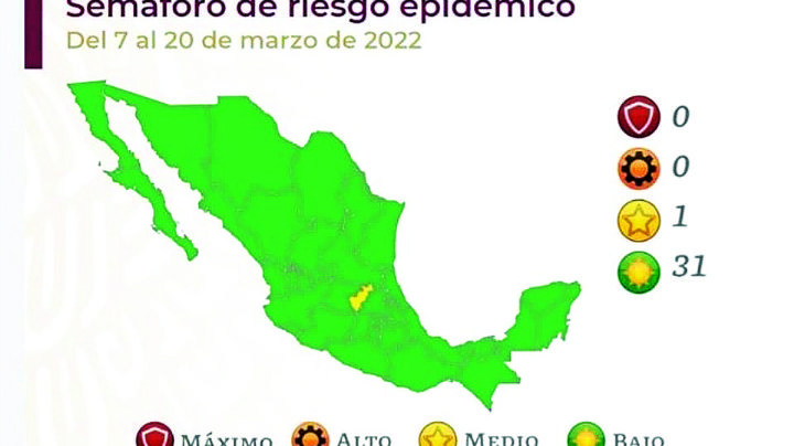 En verde, 31 de los 32 estados