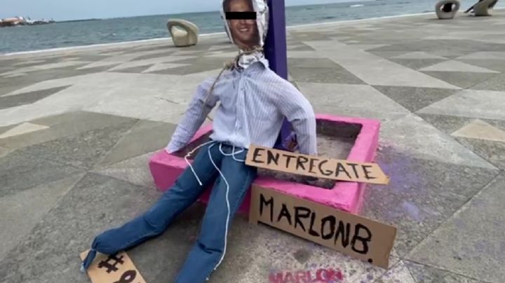 Exigen a presunto feminicida entregarse; colocan muñeco de trapo