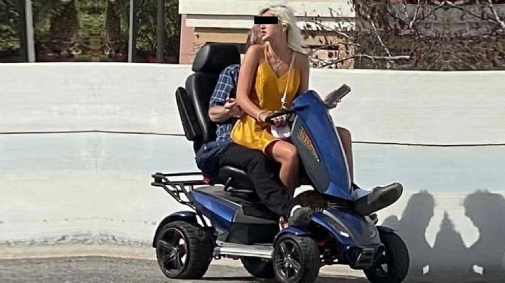Pareja queda 'atorada' con scooter en i35 de Laredo Texas FOTOS