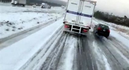 Se registra impactante granizada en la Matehuala-Saltillo (VIDEO)