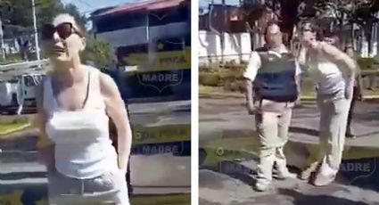 VIDEO: Mujer escupe a guardia por hacer su trabajo: La bautizan como "Lady Escupitajo"