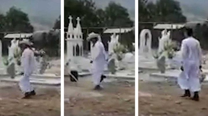 VIDEO: Cumple promesa y danza en la tumba de su pareja que falleció en un accidente