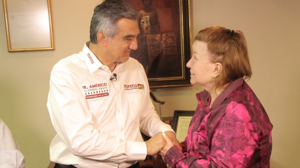 La señora Ninfa Deándar Martínez recibió al candidato de Morena a gubernatura de Tamaulipas, Américo Villarreal.