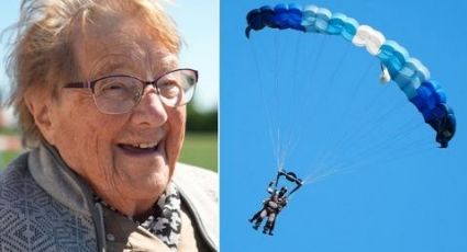 Abuelita de 103 años salta en paracaídas y rompe récord mundial