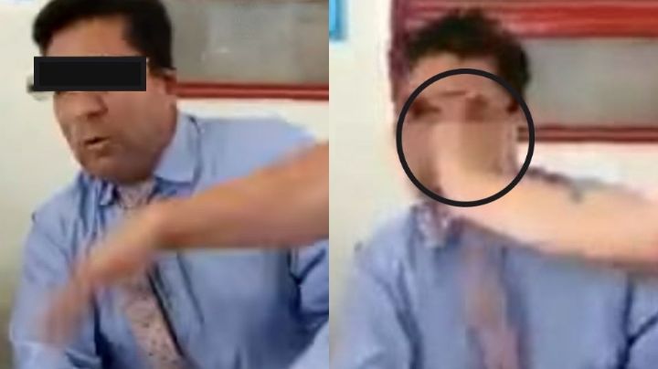 Padre cachetea a prefecto del Cobat en Tlaxcala por acosar a su hija (VIDEO)