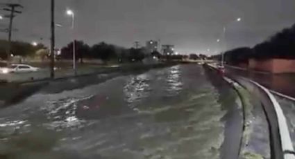 Torrenciales lluvias llenan en minutos el arroyo Topo Chico en Monterrey