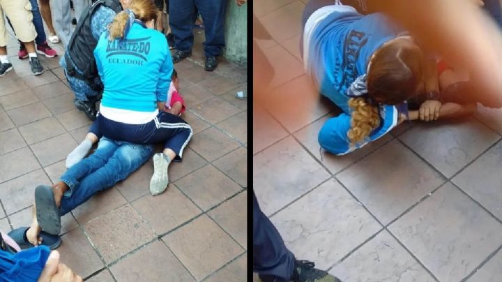 Hombre golpeaba a su esposa en plena calle y campeona de artes marciales lo somete