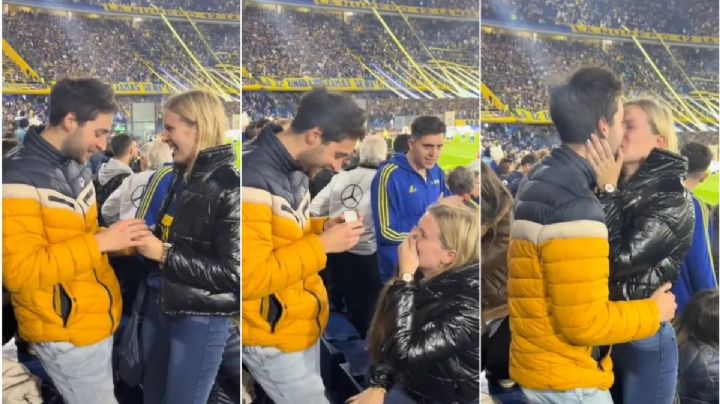 VIDEO: Le pide matrimonio en estadio de Boca Juniors... ¡y su novio siguió viendo el juego!
