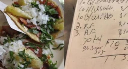 ¡Qué bárbaros! Le cobran más de mil pesos por 5 tacos y 6 refrescos