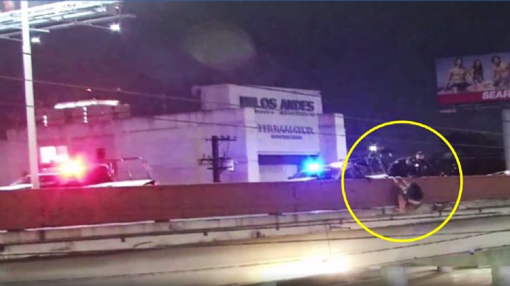 VIDEO: Policías salvan a mujer que intentaba lanzarse de puente Gonzalitos en Monterrey