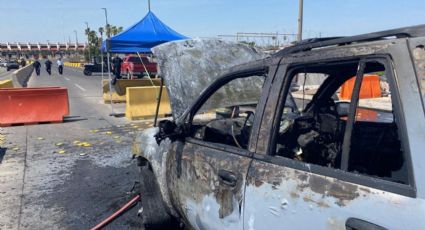 Camioneta se prende en llamas ante las altas temperaturas en el Puente Juarez- Lincon