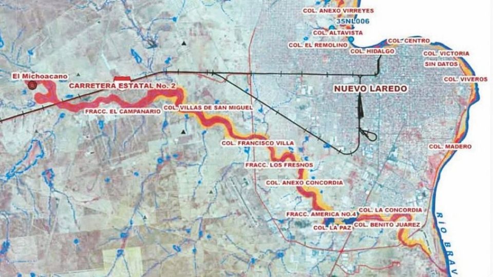 Las más de 25 colonias en riesgo se ubican cerca del río Bravo o de arroyos como El Coyote.