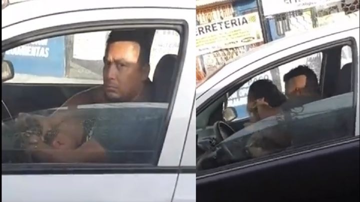¡Indignante! Captan a hombre sometiendo a una mujer a bordo de su vehículo en Escobedo. VIDEO