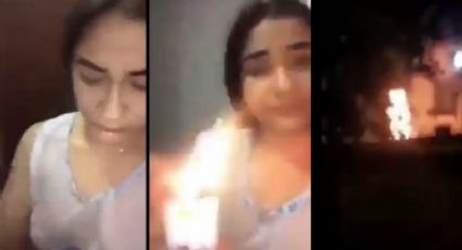 VIDEO MUY FUERTE: Se prende fuego porque su esposo no le perdonó infidelidad