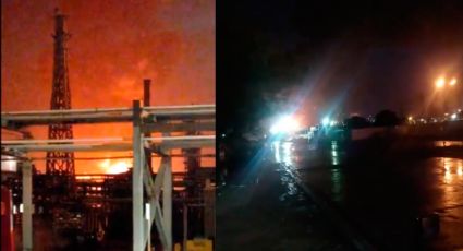 VIDEO: Causa rayo incendio en Refinería Madero; hay un muerto