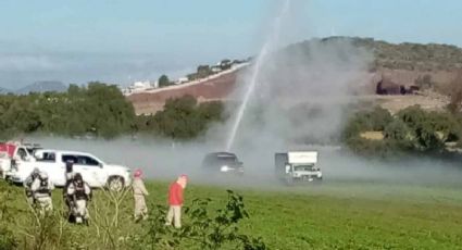 Reportan toma clandestina de hidrocarburos en Hidalgo; alcanza los 10 metros de altura