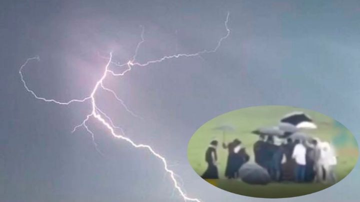 Rayo golpea y mata a novio durante su sesión de fotos en plena boda | VIDEO