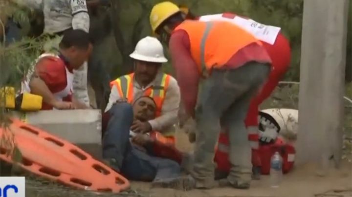 VIDEO: Trabajador resulta herido en labores de rescate de los mineros en Sabinas, Coahuila