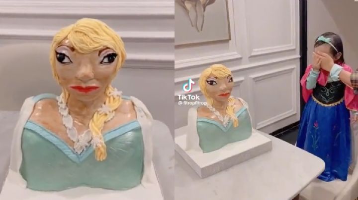 Sorprenden a pequeña con deforme pastel de "Elsa"; su reacción llena de ternura | VIDEO