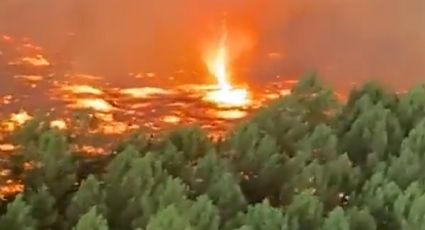 Captan tornado de fuego durante incendio forestal en Francia | VIDEO