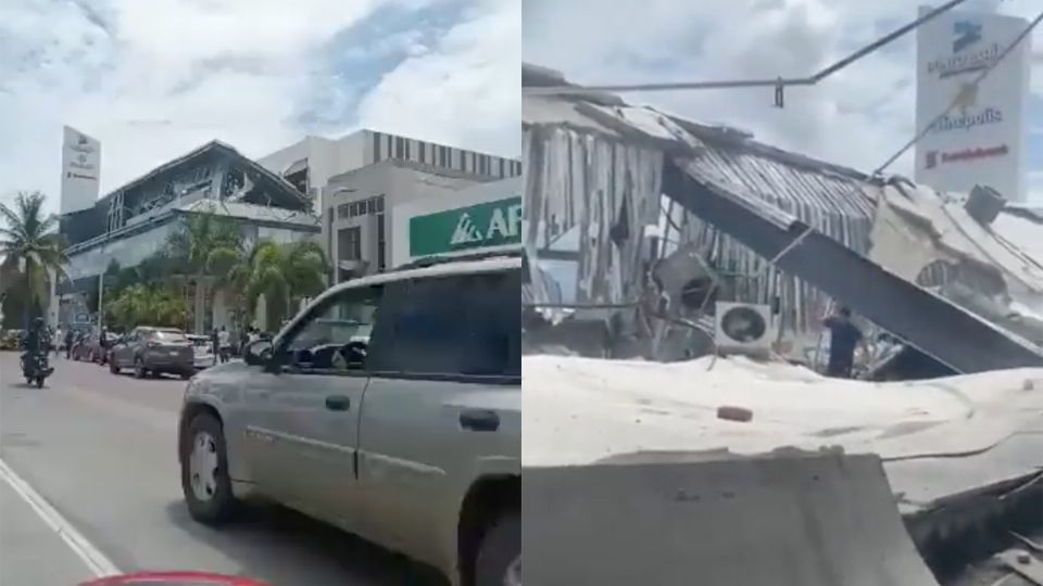 El techo de un gimnasio en Manzanillo se desplomó tras el sismo
