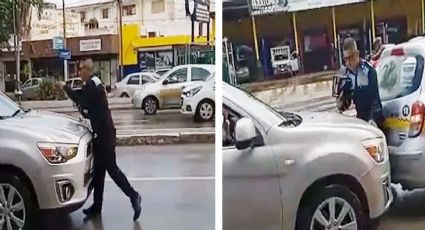 Maestra de Tamaulipas aplasta a un agente de tránsito para impedir infracción | VIDEO