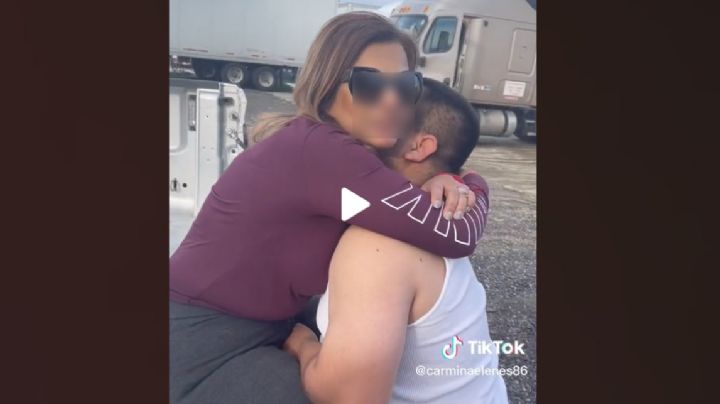 Descubre a su esposo trailero abrazado de su amante: 'y decían que no' | VIDEO