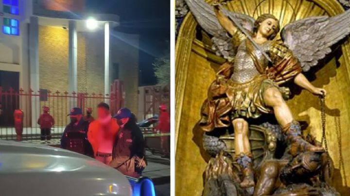 Intenta robar iglesia y termina ensartado en espada del Arcángel Miguel en Nuevo León