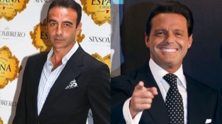 Enrique Ponce y Luis Miguel discuten en presencia de Paloma Cuevas, en un restaurante español