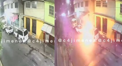 Extorsionador rocía gasolina en camioneta pero explosión lo alcanza | VIDEO