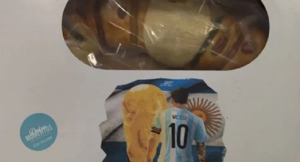 Crean rosca de reyes de Leo Messi y la Copa del mundial Qatar 2022