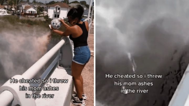 Descubre infidelidad de su esposo y tira las cenizas de su suegra al agua | VIDEO