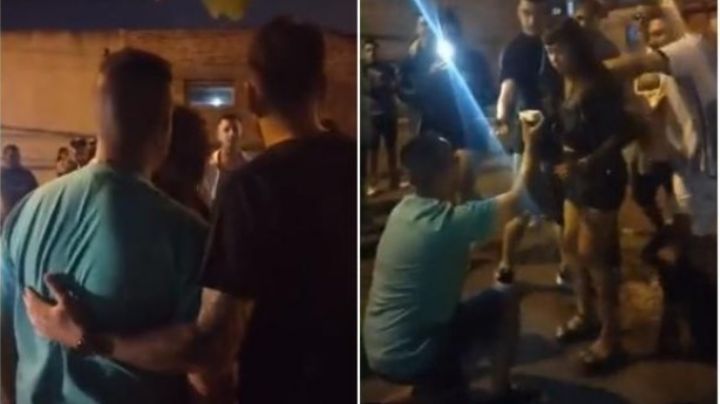 Hombre finge una pelea y le pide matrimonio a su pareja | VIDEO