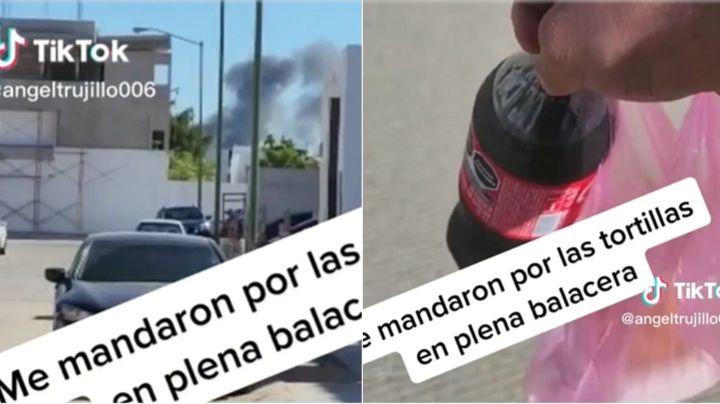 'Le tengo más miedo a mi mujer'; lo mandan por tortillas en plena balacera | VIDEO